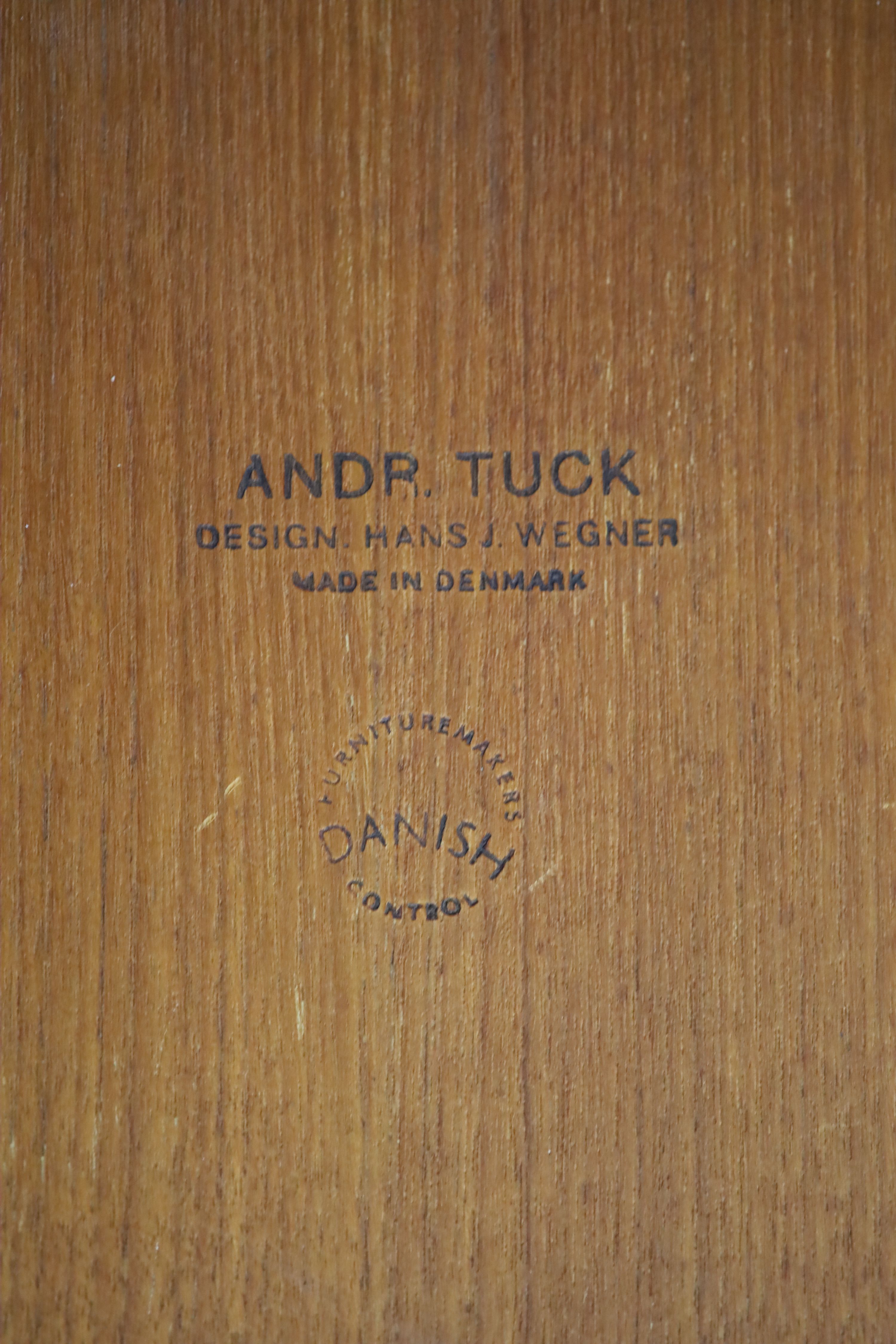 Hans Wegner for Andreas Tuck, a Danish teak coffee table, 85 x 85cm, 50cm high.